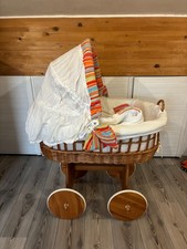 Kinderwagen Beistellwagen Holz Rattan sehr guter Zustand 