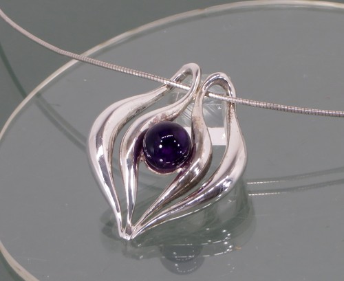 Silber kette mit - silber, amethyst