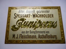 Spessart-Wacholder Juniperus Aschaffenburg  Original altes Blechschild um 1905 
