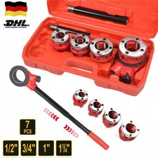 7tlg. Schneidkluppensatz Gewindeschneidkluppe Rohrgewindeschneider Schneideisen