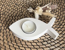 Fisch aus Keraflott Teelichthalter Taufe Konfirmation Kommunion Kerzenhalter 