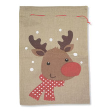 Weihnachtsmann Sack Rudolph (35x50 cm) Santa Sack Weihnachtssack Nikolaussack