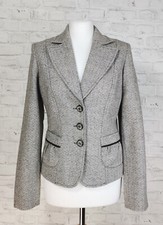 Biba Damen Blazer Jacke braun Wolle Seide Größe 34 504-2707