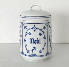 Jäger Eisenberg DDR Vintage Vorratsdose Mehl Indisch Blau Strohblume