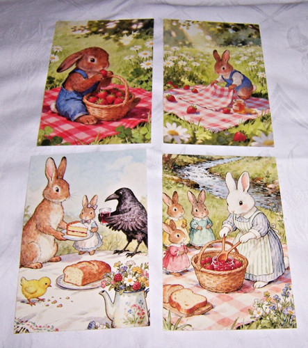 Postkarten 4er set picknick - postkarten,