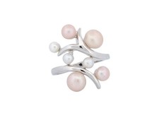 Perlen Ring, Sterlingsilber 0.925, Ringgröße 59, Gewicht 8,3 Gramm