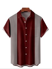 Herren Bowling Hemd Loungeshirt Casino Panel Shirt Rockabilly Hemd