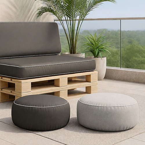 Outdoor sitzpouf 54cm kissen - 54cm,