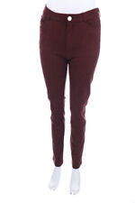 FARFALLA ROSSO Hose Lederhose Kunstleder Animal Print M bordeauxrot