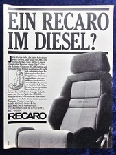 Recaro Autositz,  originale Werbung aus 1986