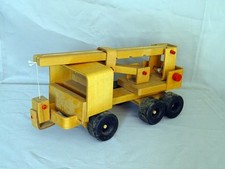 DDR Holzkran TEAM VERO SCOLA  Holzspielzeug Kranwagen Vintage Sammlerstück (557)