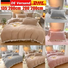 3-teilig Ruffle Bettwäsche Kristallsamt Romantisches Bettwäsche-Set Kissenbezug