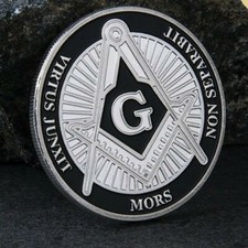 Münze Freimaurer  Freemason Gedenkmünze Sammlermünze Bruderschaft schwarz DE