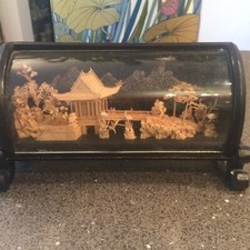 Korkschnitzerei Diorama Korkhaus China Selten Breite 23 cm