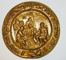 Wandteller Ø 34 cm. Messing