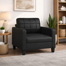 Sessel Schwarz Kunstleder