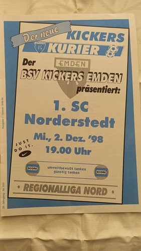 Stadionheft kickers - 98/99,