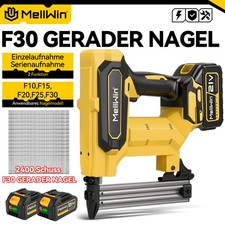 Akku Nagler Nagelgerät Elektro Nagelpistole F30 Geradem Nägel Holz Mit 2 Akkus