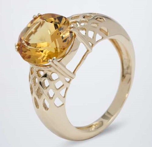 Ring 375 gelbgold goldberyll - ring,