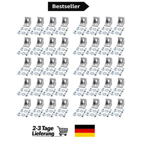 40x aluminium eckverbinder - 40x,
