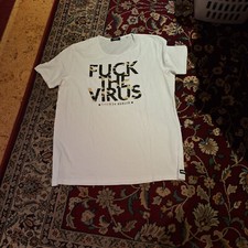 LOOK 54 Berlin  Herren T-Shirt kurzarm weiß FUCK THE VIRUS  Gr. 2 XL