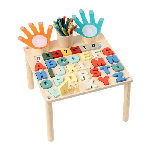 Holzspieltisch mit bechern - holzspieltisch,