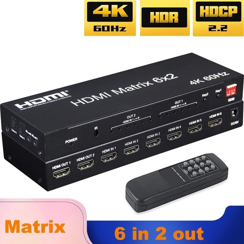 Matrix switch hdmi 6x2 - 6x2, 4k