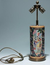 Chinese Bencharong Vase Desk Lamp - 20th Century