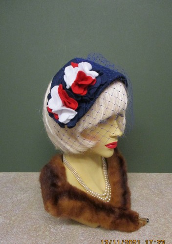1940er damen blau - blau, weiss