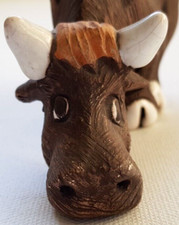 Keramik Figur Kuh Bulle Rind Uruguay Handgefertigt Volkskunst Glasierte Akzente