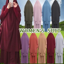 Frauen Hijab Abaya Gebetskleid Kaftan Kleid Islamische Khimar Jilbab Sets Damen
