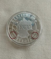1OZ SILBER MEDAILLE 1992: DEUTSCHLAND-ECU: EINIGKEIT RECHT FREIHEIT