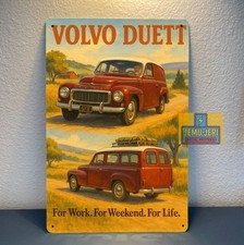 Volvo duett car metal poster - volvo,