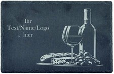 Schieferplatte Servierplatte Naturschiefer Untersetzer Deko Gravur