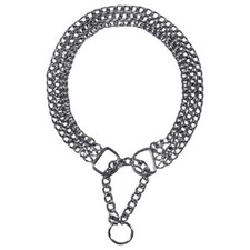 Halsband Hundekette KETTENHALSBAND 2 / 3 reihig verchromt Zugstopp Würger Trixie