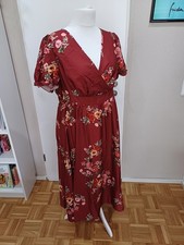 Sommerkleid Rot Blumen Gr. 3XL