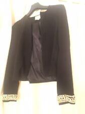 JACKE / BLAZER kurz mit Goldärmeln Metall Gr. 40 /Schwarz  EDEL / SEXY ! TOP !!!