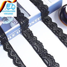 4 Rollen 6M Spitzenbänder Schwarz Spitzenbänder Meterware Vintage Elastizität Sp