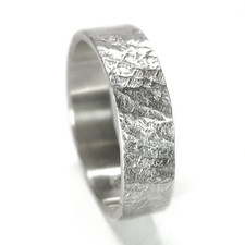 Ring aus 925 Silber für Damen Herren Silberring Damenring 5mm steinig gehämmert