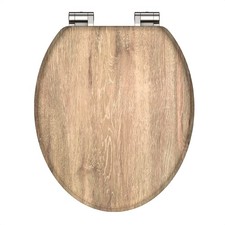 Welltime WC Sitz Toilettendeckel light WOOD mit Absenkautomatik MDF 37,5x43,5cm
