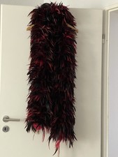 Travestie- Federboa aus Hahnenfedern in schwarz/rot Ca. 2 Meter