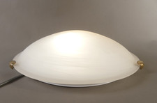 Honsel Wand Deckenleuchte Lampe Matt Glas Marmoriert Weiss  Messing 2 x E27 Rund