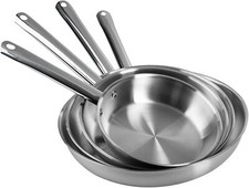 ONVAYA® Edelstahlpfannen-Set | ohne Beschichtung | Induktion & backofengeeignet 