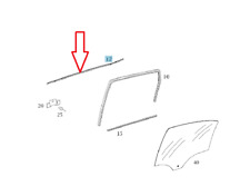 Abdichtschiene Mercedes-Benz original hinten aussen links W245 mit Chrom