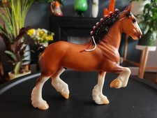  Peter Stone Clydesdale Traberpferd rot weiß Band hellbraun weiß Vintage 11"