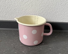 Münder Email - Meßbecher 1,0 L - rose mit weißten Tupfen