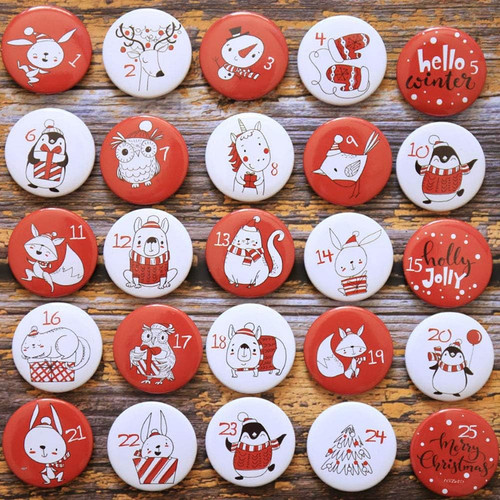 Adventskalender zahlen buttons - adventskalender,