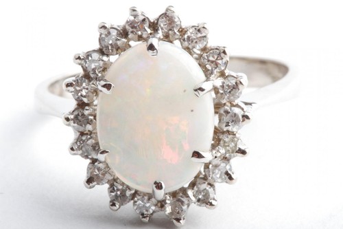 Opal brillant diamant ring - diamant,
