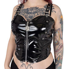 Damen Top schwarz Lack