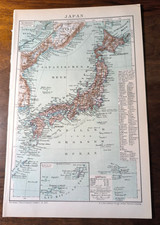 Original histor. Landkarte 1893 " Japan " 25 x 15 cm